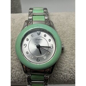 Brighton Baby Brooklyn Watch New Battery 23MM 5.75" Green And Silver N58